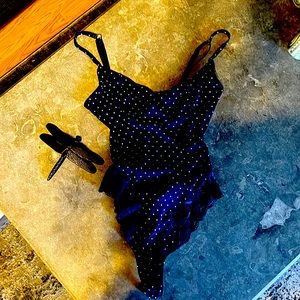 La Perla Blue polka dot onesie